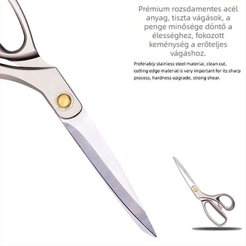 Ötvözött szabóolló a textilek vágására és varrására, rozsdamentes acél, többfunkciós vágás ruhához, bőrhöz és papírhoz