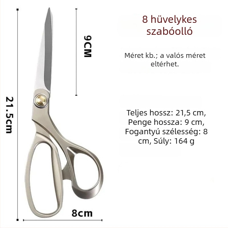 Ötvözött szabóolló a textilek vágására és varrására, rozsdamentes acél, többfunkciós vágás ruhához, bőrhöz és papírhoz