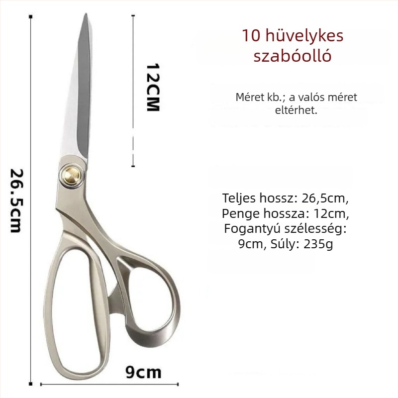 Ötvözött szabóolló a textilek vágására és varrására, rozsdamentes acél, többfunkciós vágás ruhához, bőrhöz és papírhoz