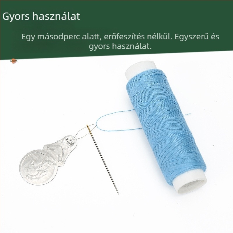 Alumínium tűbefűző, tök alakú, keresztszemes hímzéshez, gyors befűzés, minimalistikus kiegészítő
