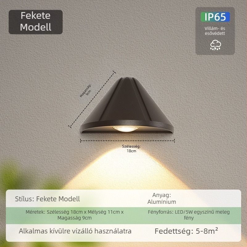 Kültéri falikar | Modell DGBD8204; Alumínium ház; Modern, minimalist stílus; Folyamatos világítás 6–12 óra