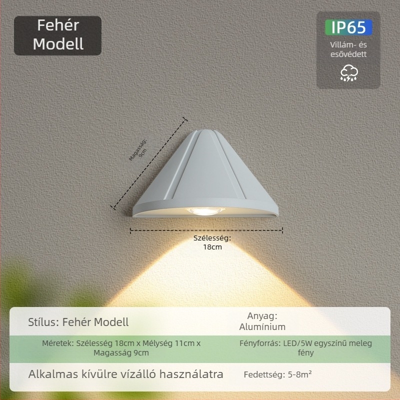Kültéri falikar | Modell DGBD8204; Alumínium ház; Modern, minimalist stílus; Folyamatos világítás 6–12 óra