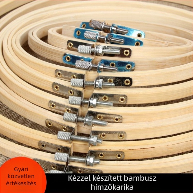 Bambusz hímzőgyűrűkészlet keresztszemes hímzéshez és kiegészítőkhöz