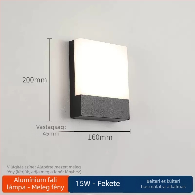 Kültéri falikar, vízálló, LED-szenzorral, modern minimalist dizájn a kerthez és udvarhoz