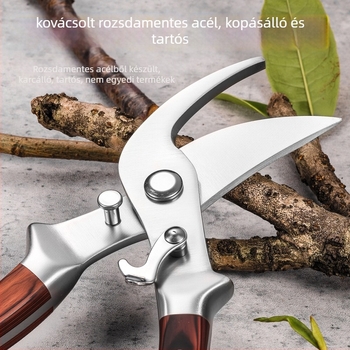 Kertész metszőolló – rozsdamentes acél, multifunkcionális, csúszásmentes, háztartási kerti eszköz a gyümölcs- és ágmetszéshez