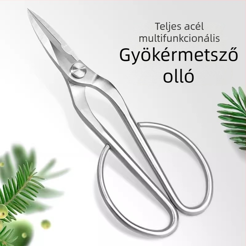 Teljes acél kertészeti metszőolló rügyek és virágok vágásához – bonsai és kerthez