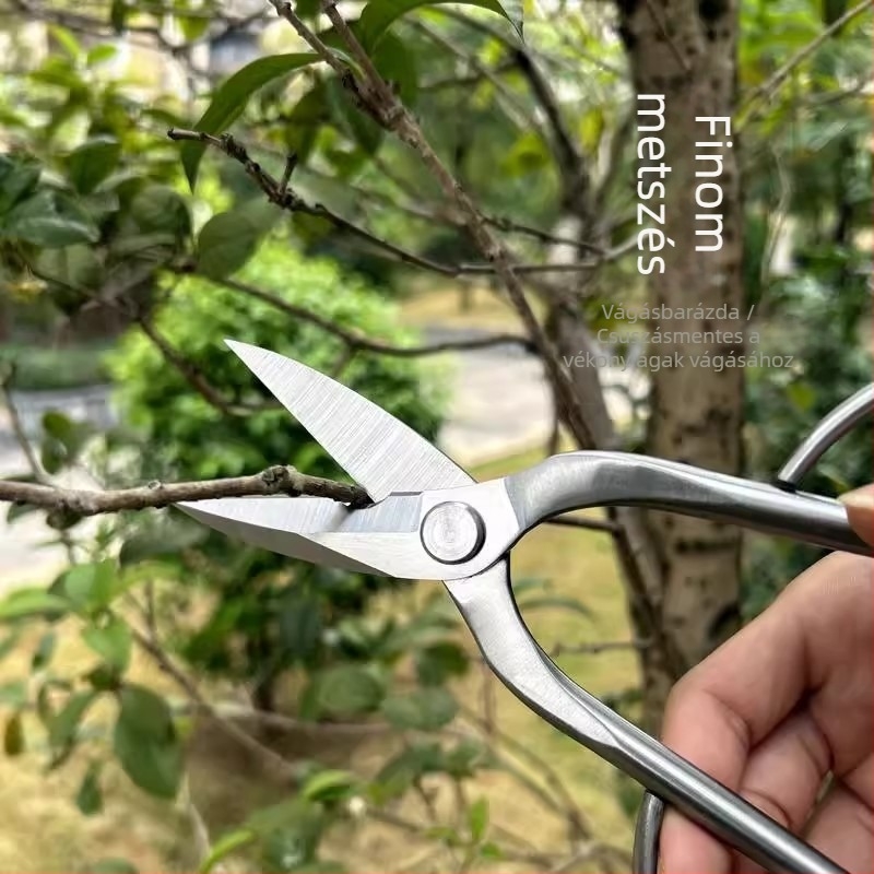 Teljes acél kertészeti metszőolló rügyek és virágok vágásához – bonsai és kerthez