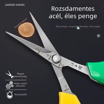 Wang Wuquan 2108 Metszőolló – Rozsdamentes acél, szőlő, gyümölcs és zöldség metszésére, bonsai és citrus termesztéshez