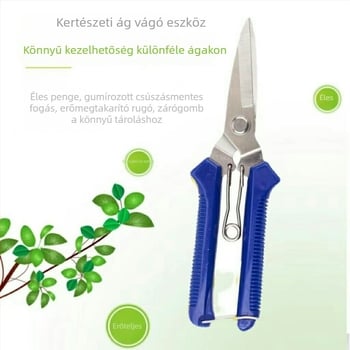 Villanyszerelő olló éles pengékkel, rézdrót és vaslemez vágására; magas keménységű rozsdamentes acél.