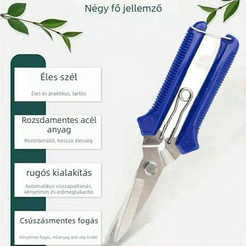 Villanyszerelő olló éles pengékkel, rézdrót és vaslemez vágására; magas keménységű rozsdamentes acél.