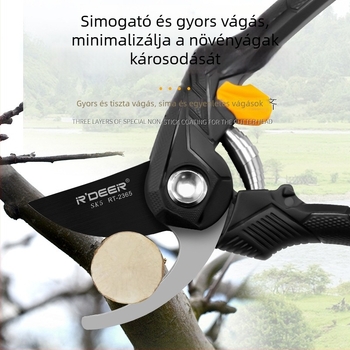 SK5 acélból készült kerti metszőolló, ergonomikus design a könnyebb metszenihez, gyümölcsfákhoz, virágokhoz és bonsajokhoz; vágja a vastag ágakat