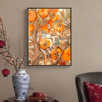 Mona Lisa keresztszemes készlet, pamutvászon, fehér, rajzfilm/animációs motívum, modern, minimalist kialakítás, alkalmas nappalira vagy hálószobára