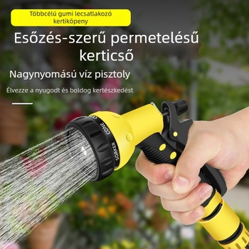 Magasnyomású vízpisztoly autómosáshoz és kert öntözéséhez, Balkonra tervezett multifunkcionális permetezőfej, 16 mm belső átmérő, PVC anyag