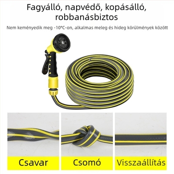 Magasnyomású vízpisztoly autómosáshoz és kert öntözéséhez, Balkonra tervezett multifunkcionális permetezőfej, 16 mm belső átmérő, PVC anyag