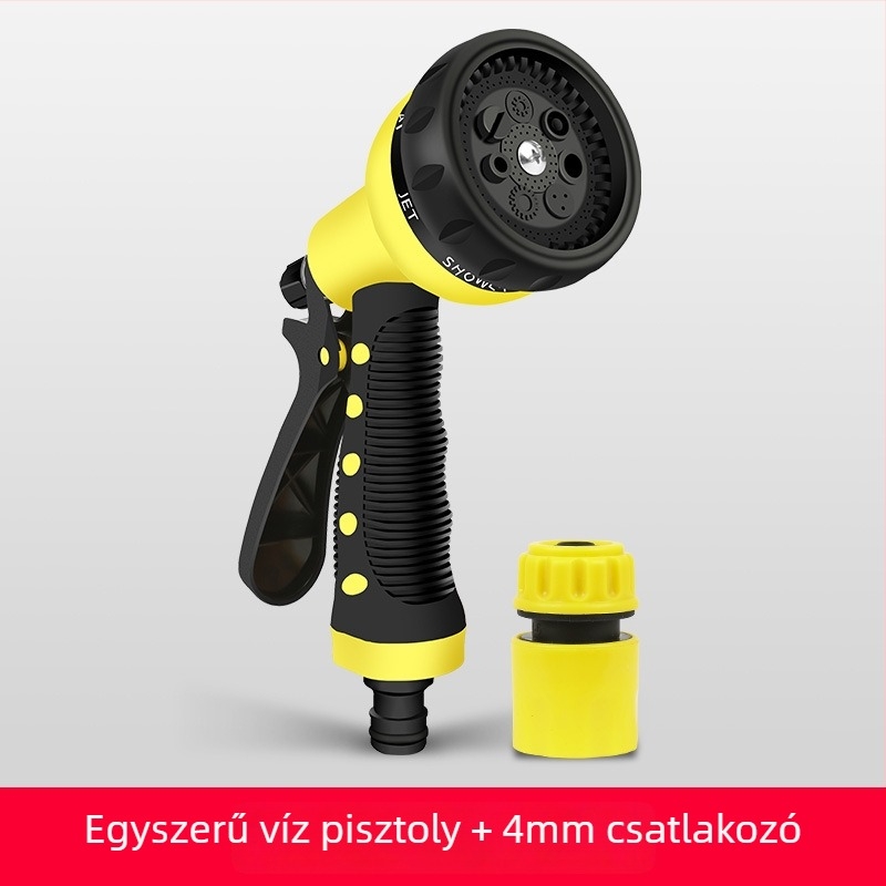 Magasnyomású vízpisztoly autómosáshoz és kert öntözéséhez, Balkonra tervezett multifunkcionális permetezőfej, 16 mm belső átmérő, PVC anyag