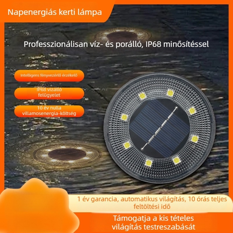 Napelemes kültéri lámpák – vízálló lépcső- és kertvilágítás, föld alatti napenergiás világítás a kerthez