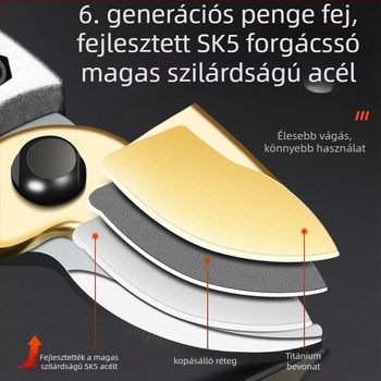 PINDA metszőolló ergonómikus markolattal gyümölcsfák metszéséhez