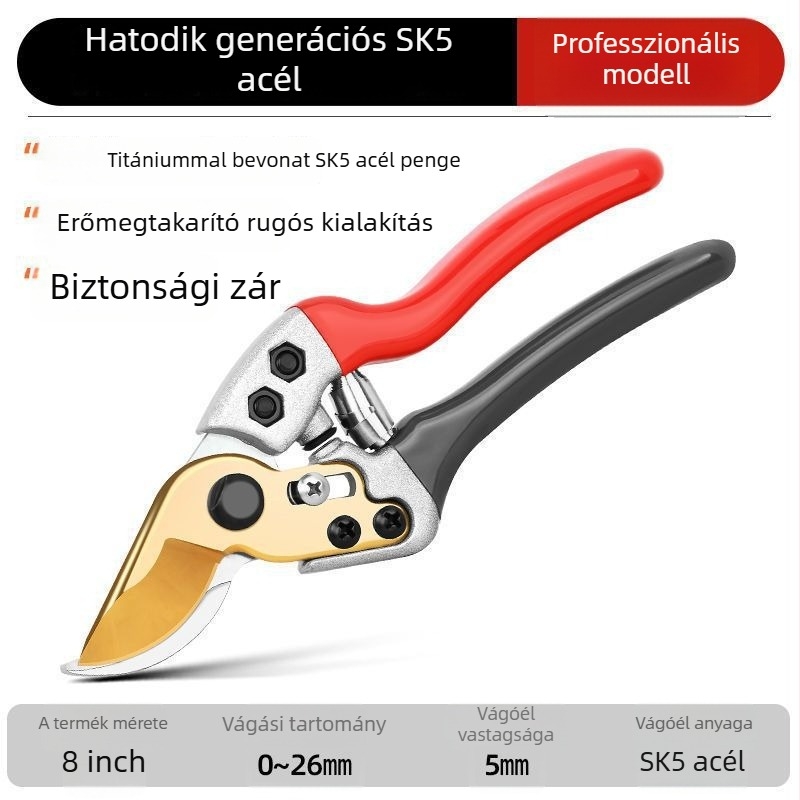 PINDA metszőolló ergonómikus markolattal gyümölcsfák metszéséhez