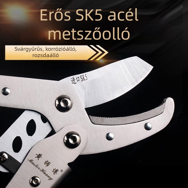 Master Huang metszőolló, modell 151A1, SK5 mangán acél, alumínium ötvözet nyél, krómozott bevonat