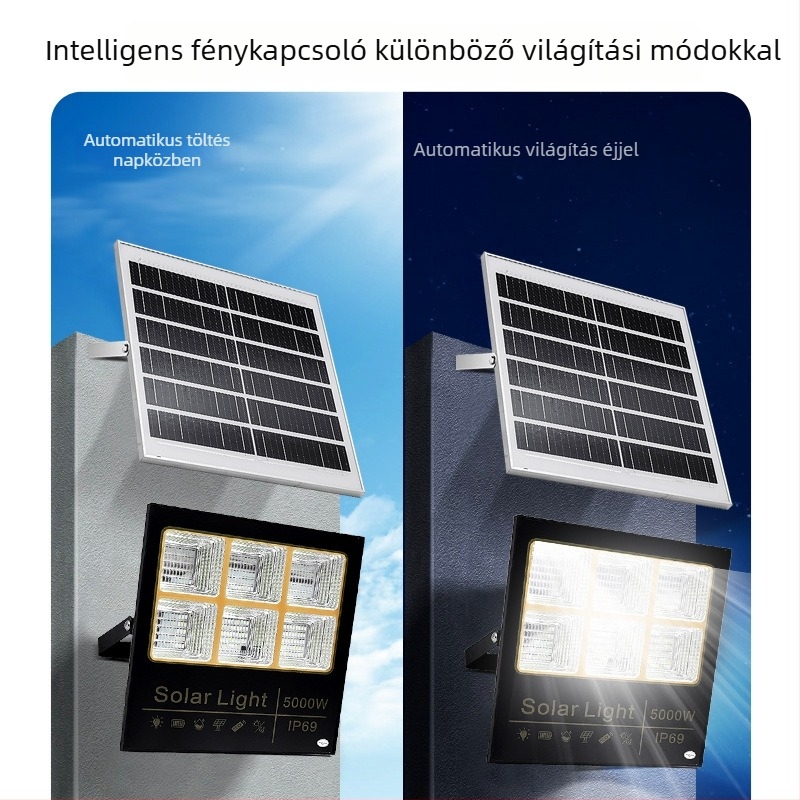 Napelemes LED reflektor kültérre, IP65, távirányítóval, teljesítmény 100, modell XZ-HJG-4