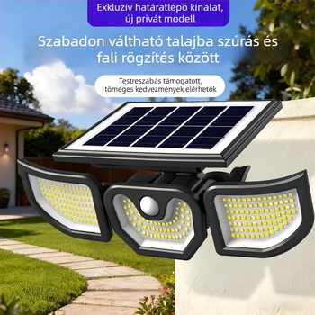Angel napelemes falikar mozgásérzékelővel kültéri járdákhoz, kerthez és pázsit