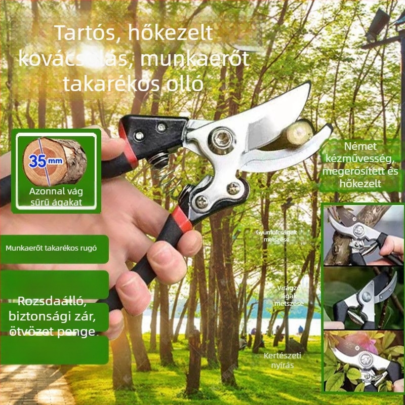 SK5 acél gyümölcsfa metszőolló, hatékony metszés, finom kidolgozás, kertészeti eszköz