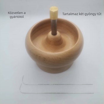 Tűbefűző eszköz — forgó gyöngyfűző, masszív fa test, egyszerű stílus; 50 darabos készlet, bruttó tömeg 25 kg