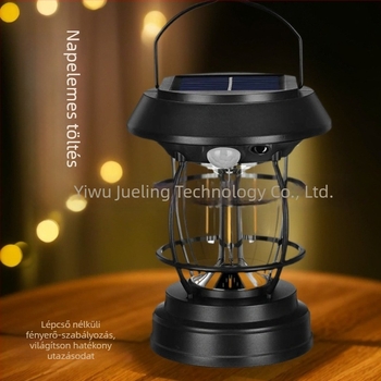 Napelemes kempinglámpa IP65 5W LED 3,7V 6–12 órás működési idő