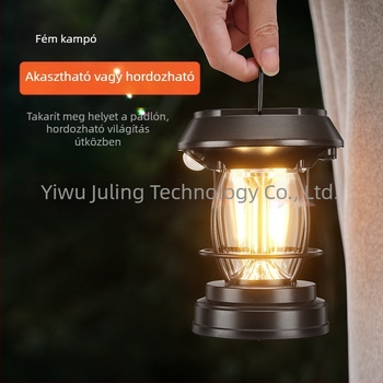 Napelemes kempinglámpa IP65 5W LED 3,7V 6–12 órás működési idő