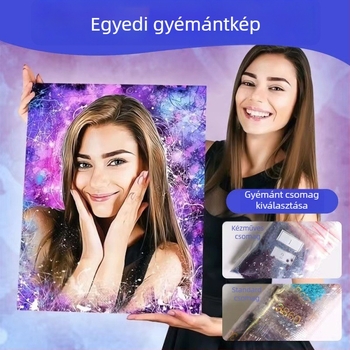 Fotó alapján készült 5D gyémántfestő készlet kerek és négyzet alakú gyémántokkal