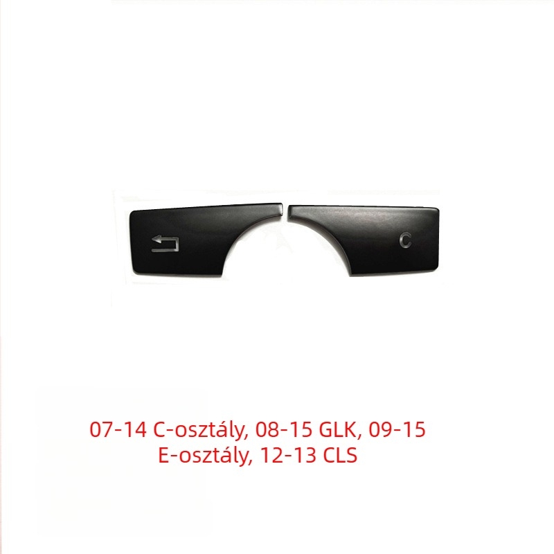 Mercedes-Benz belső ablakemelő kapcsoló gomb matrica, ABS, kompatibil GLK300, GLA200, CLA, E260, C200; Eredet Guangdong; Logó nélkül.