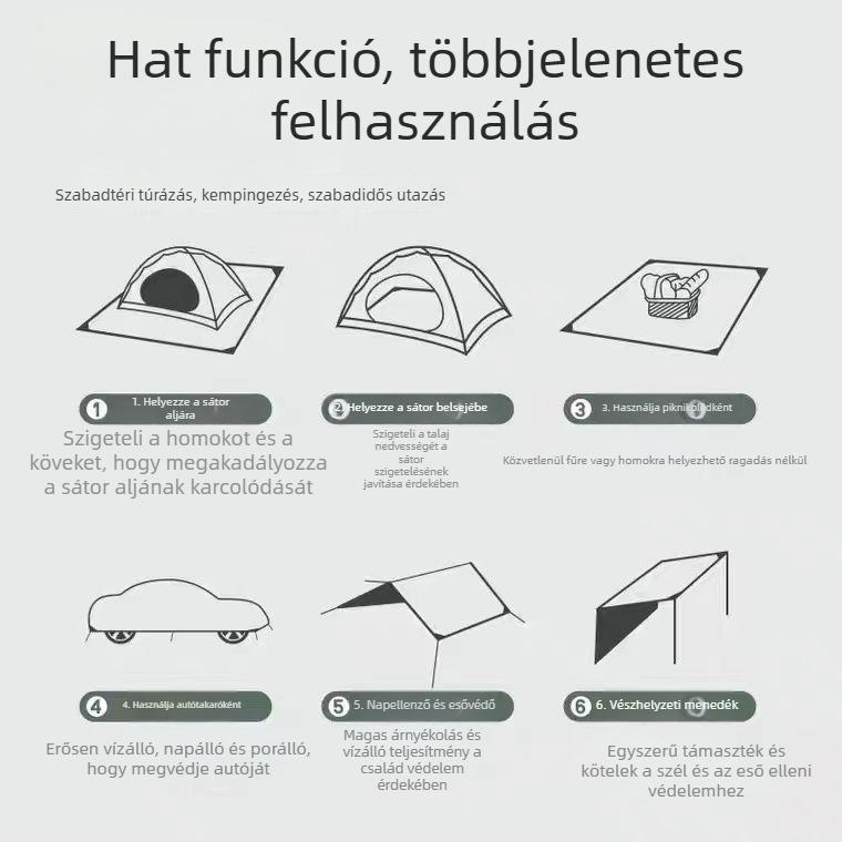 Kültéri talajtakaró és kemping matrac, vastagodott, nedvességálló, kopásálló, piknikhez