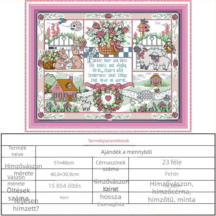 Keresztszemes készlet: Heaven's Gift karácsonyi motívum, 11CT, dekoratív hímzés ajándékdobozzal