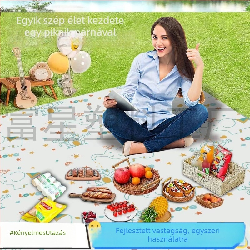 Egyszer használatos piknik takaró kempingezéshez – nem szőtt anyag, vízálló és nedvességálló, bőrbarát és légáteresztő anyag, 4–8 személyre, súly 190 g