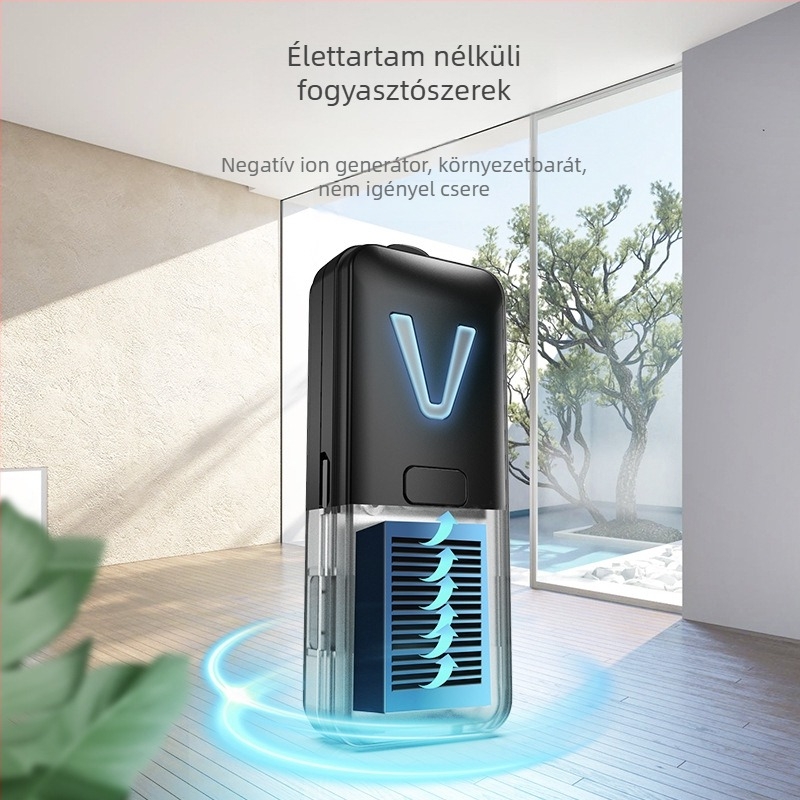 Viselhető nyak környezet légszűrő negatív ionokkal; USB tápellátás; csendes működés (<36 dB); légáram ≤50 m³/h; alkalmas helyiségekhez legfeljebb 10 m²; ionkibocsátás 28 millió/cm³.
