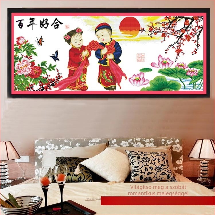 Qingfei 5D Gyémántfestés és keresztszemes készlet esküvői motívummal: hosszú távú boldogság és szerencsés frigy
