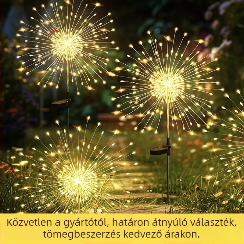 Kültéri napelemes LED kertvilágítás DIY rézdróttal – IP44, BM-451, 5V, 0,04W