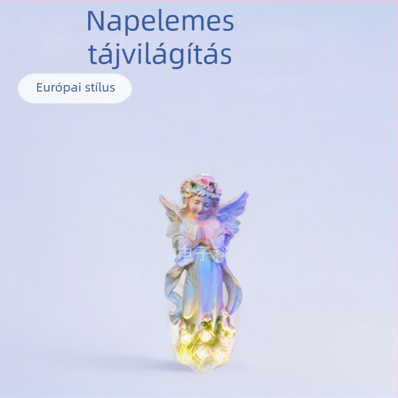 Napelemes tájvilágítás kültérre – Európai stílusú angyalkert, LED amber, IP65, Modell Fairy Landscape Light (1W, 1.2V)