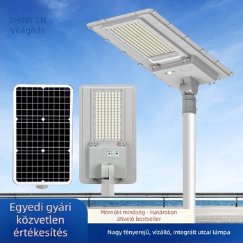 Beépített napelemes utcai világítás kültéren, vízálló LED, nagy fényerő