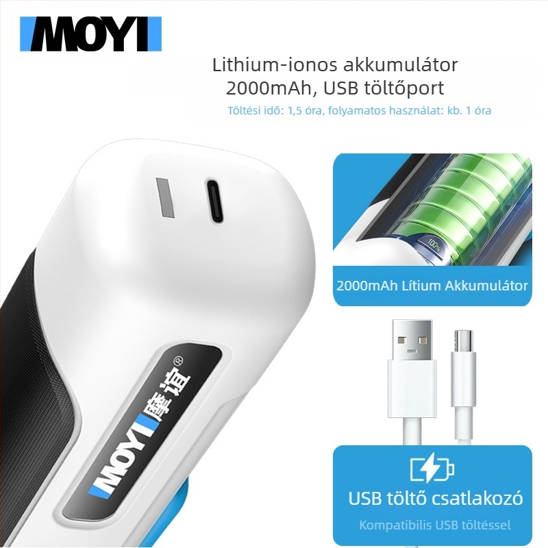 Elektromos textilvágó olló, kézi hordozható, újratölthető lítium akkumulátor, 3.6V, ruházathoz