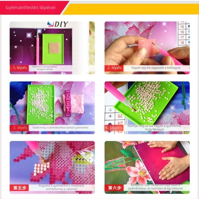 5D gyémántfestő készlet, teljes gyémánt, Cartoon/Anime minta, nylon vászon 11CT