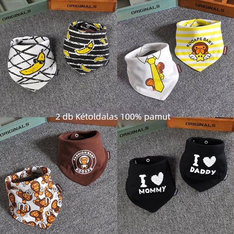 Pamut háromszög sál háziállatoknak karikatúra mintával