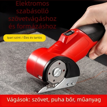 Enjoy elektromos textilvágó olló, újratölthető lítium akkumulátorral, 220V, bőr, karton, textilek és szőnyeg vágására
