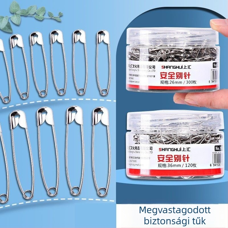 Shanghui fém ruházati biztonsági tűk – vastagított kivitel, klasszikus stílusú nagy papírkapcsok és címketűk