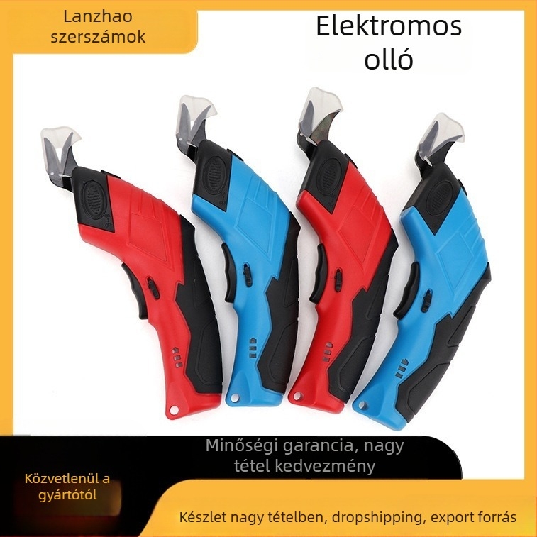 Textil- és bőrhöz használható elektromos olló – kézben tartható, lítium akkumulátorral, 3.6V