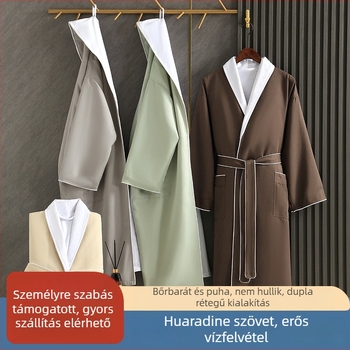 Gabardine anyagú fürdőköntös, 900 g, szegélyezés, uniszex, szállodai használatra