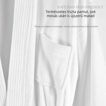 Szállodai fürdőköpeny, pamut, Cut Velvet, 1200 g, Fésült fonal, Testre szabható