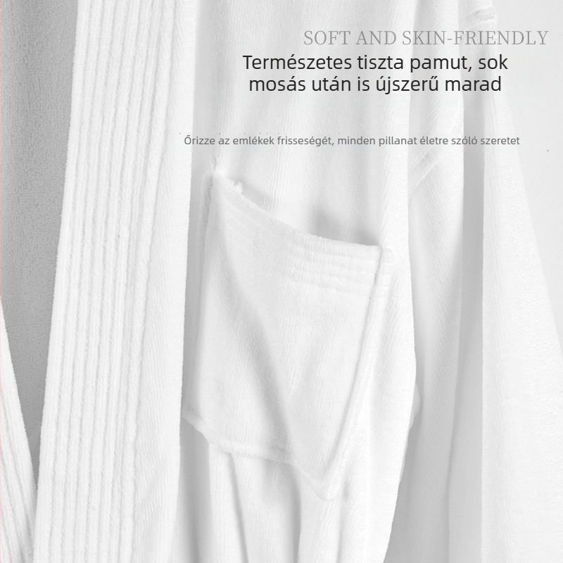 Szállodai fürdőköpeny, pamut, Cut Velvet, 1200 g, Fésült fonal, Testre szabható