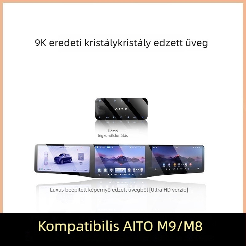 Huawei 2024 M9 központi kezelő/navigációs kijelzőt védő edzett üveg fólia — egy darabból készült forma; ellenáll a magas és alacsony hőmérsékletnek; karcolás- és kopásálló; ujjlenyomat-mentes