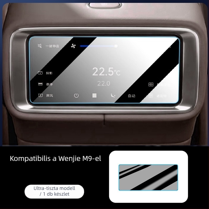 Huawei 2024 M9 központi kezelő/navigációs kijelzőt védő edzett üveg fólia — egy darabból készült forma; ellenáll a magas és alacsony hőmérsékletnek; karcolás- és kopásálló; ujjlenyomat-mentes